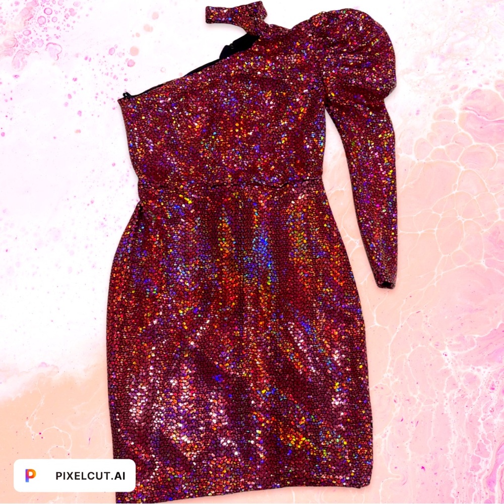 New with tags Alouba Dress pink Multicolored Sequined small mirror